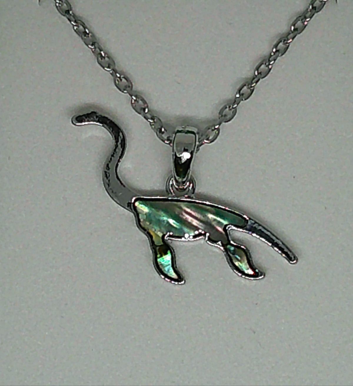Natural Paua Shell Plesiosaur Necklace