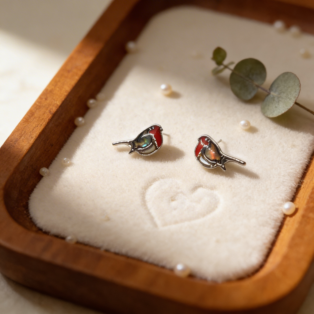 Paua Shell Robin Stud Earrings