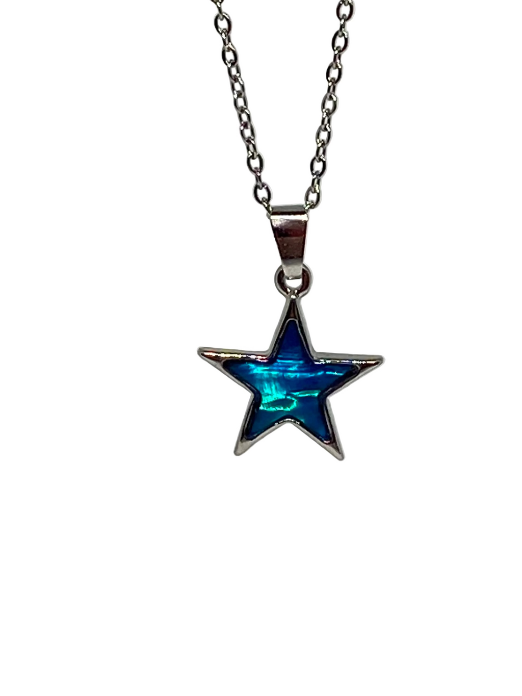 Paua Shell Blue star necklace