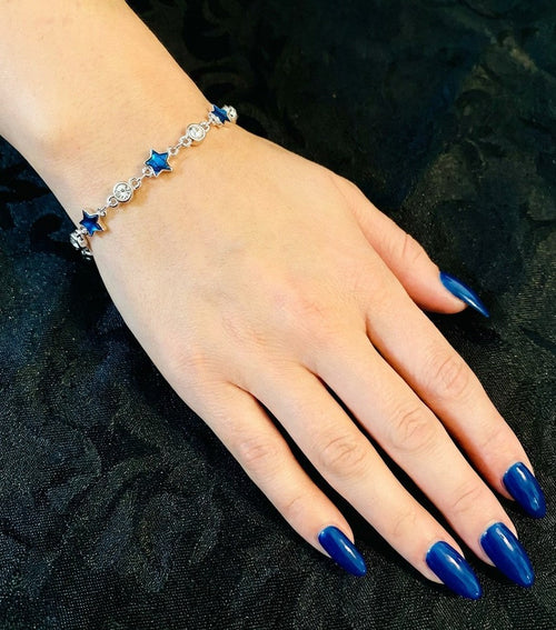 Paua shell blue star bracelet