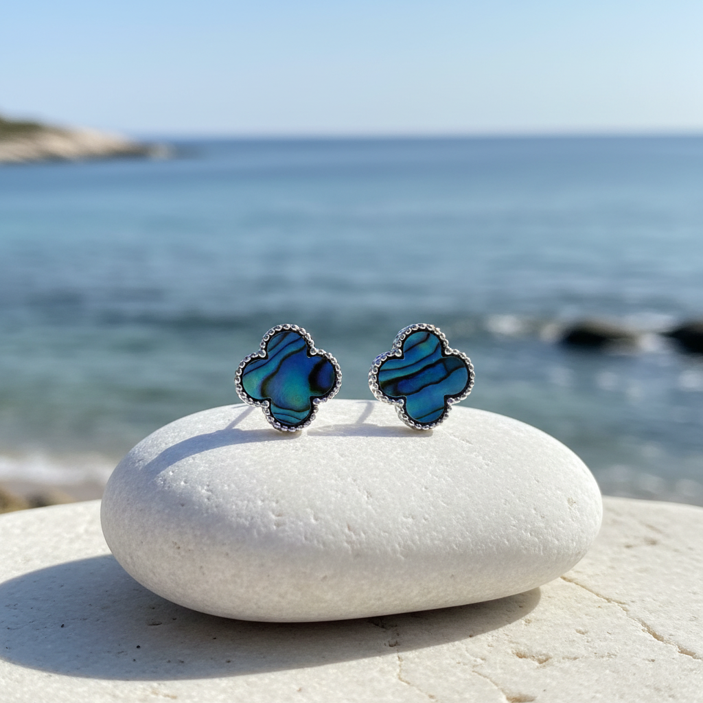Blue Clover Earrings Lifestyle