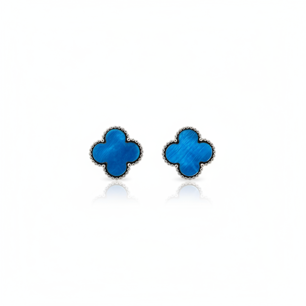 Blue Clover Earrings Product Shot