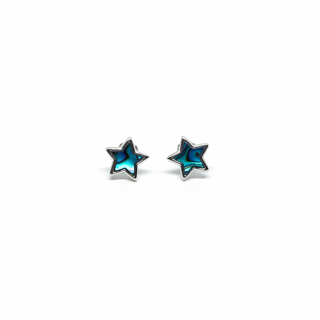 Blue Star Earrings Product Shot