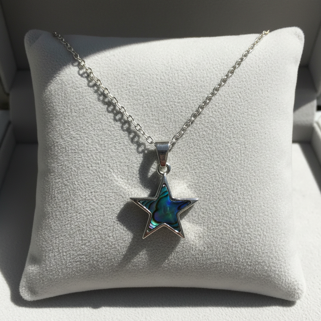 Blue Star Necklace on Velvet
