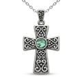 Celtic cross necklace on a white background