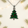 Christmas tree pendant with a fine trace chain