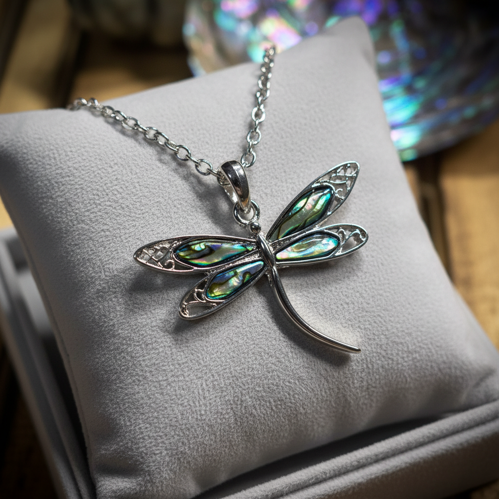 Dragonfly Necklace on Velvet