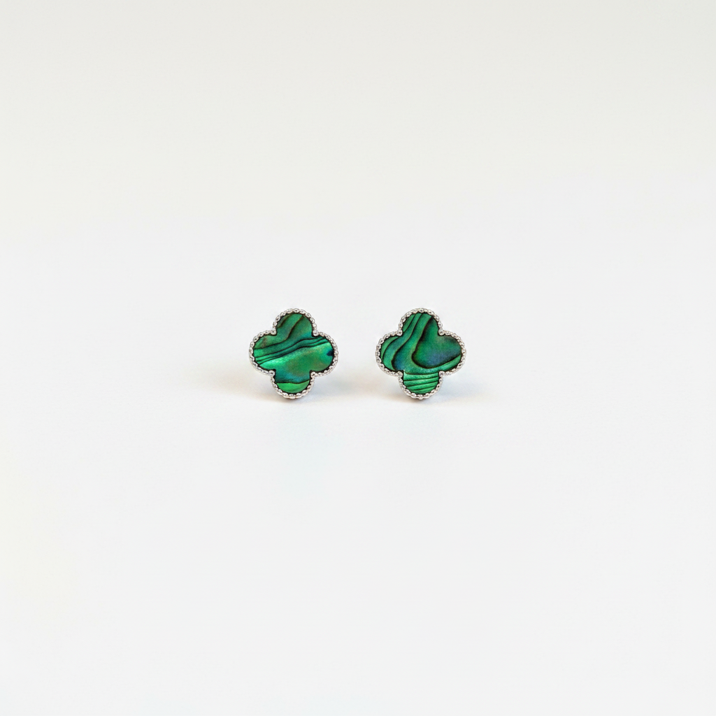Green Clover Earrings Product Shot