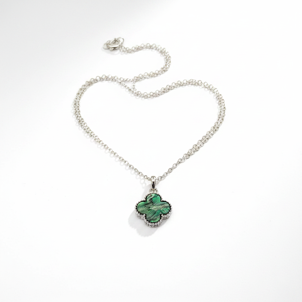 Green Clover Necklace Product Shot