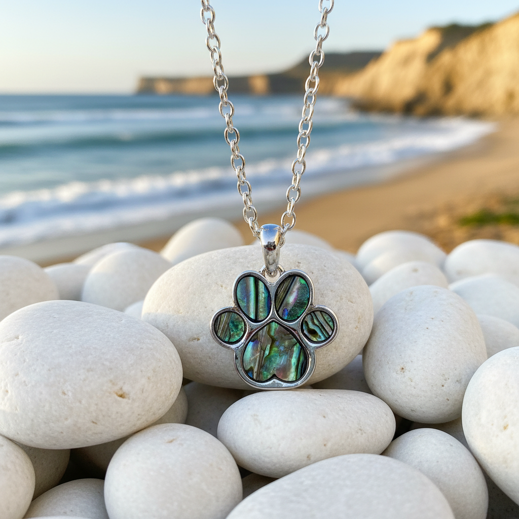 Paw Print Necklace Coastal