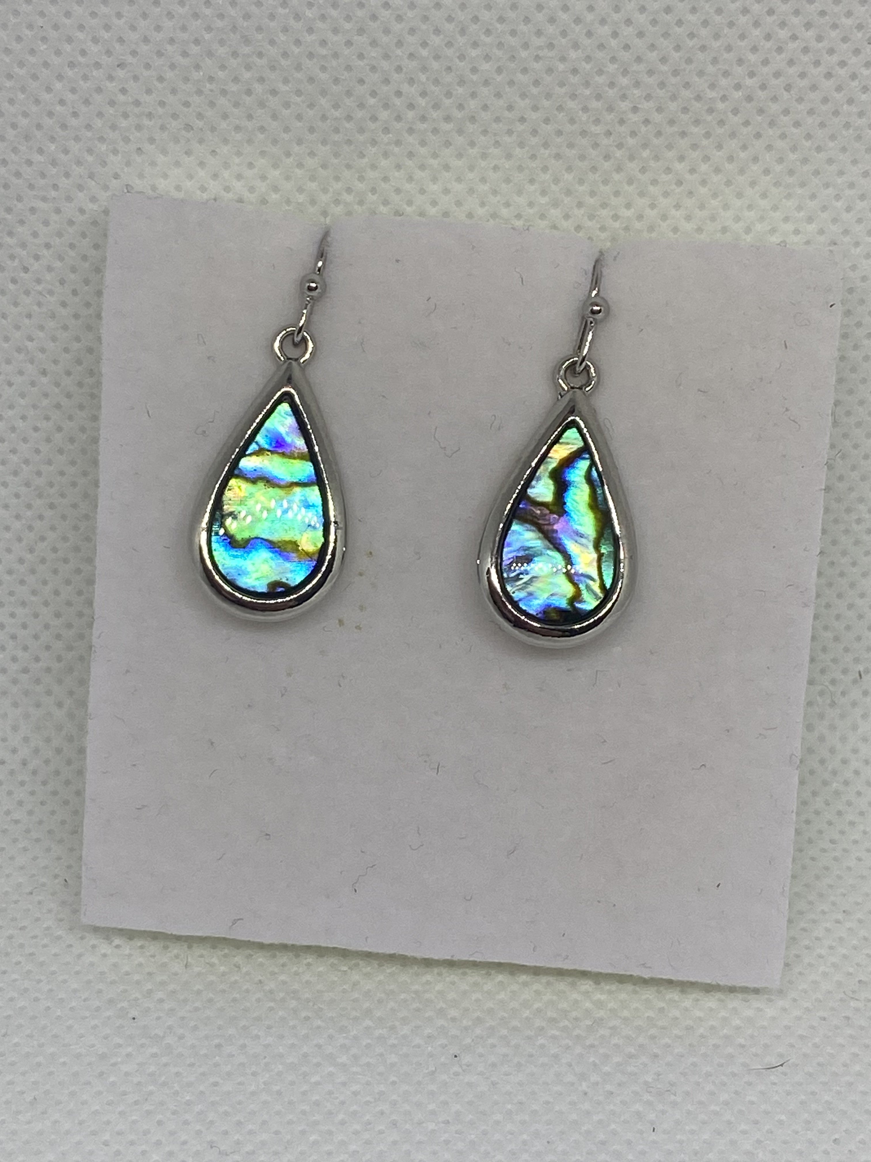 Paua Shell Teardrop Drop Earrings